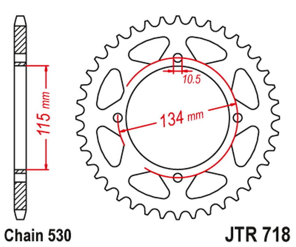 Rear Sprocket 711 48 CAGIVA ELEFANT 750/650 '85-89', DUCATI 750/650 INDIANA CUSTOM '87-90' (71148JT) (Chain.530)