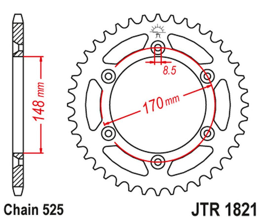 Rear Sprocket 804 47 SUZUKI DR 800 BIG '94' (80447JT) (Chain.525)