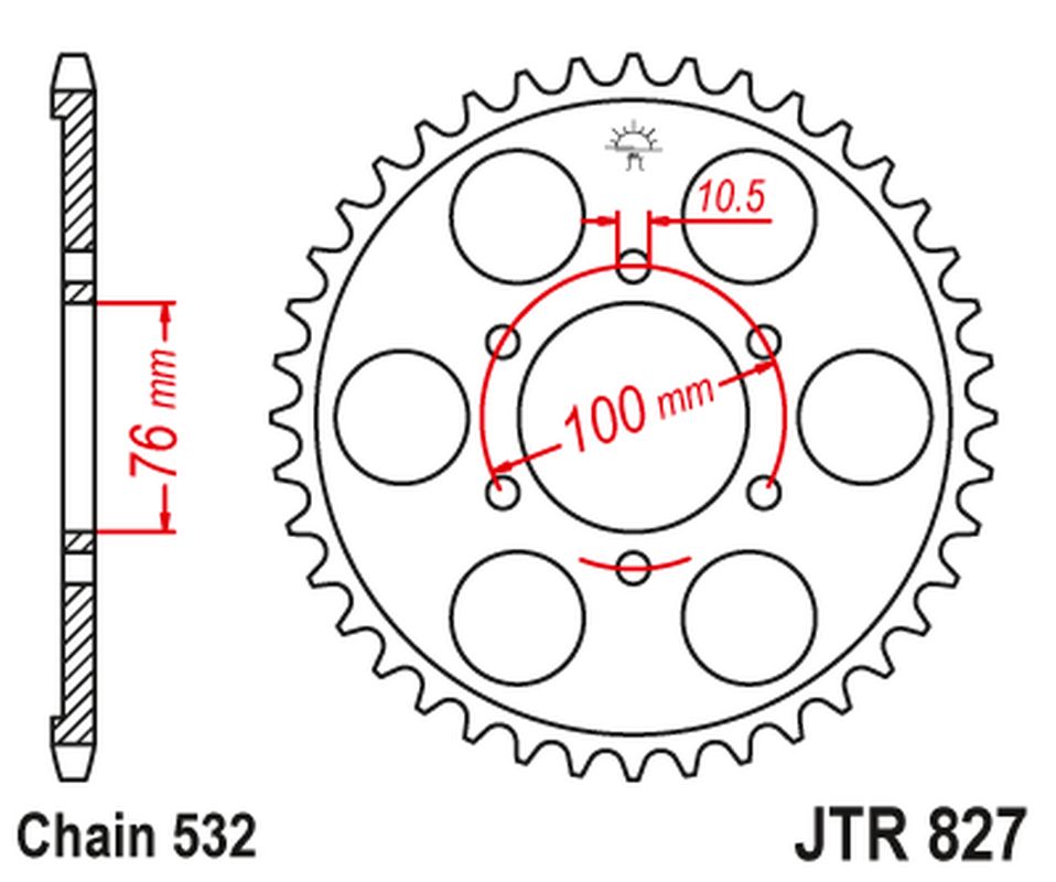 Rear Sprocket 806 52 SUZUKI GSX 1100F '88-96 (80652JT) (Chain. 532)
