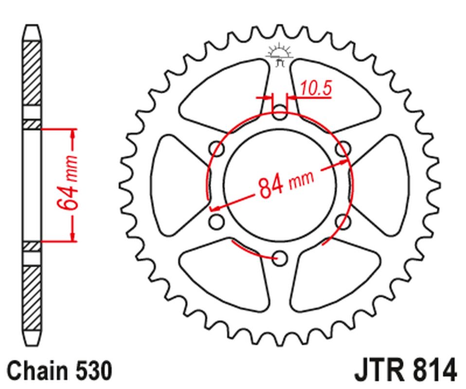 Rear Sprocket 814 43 SUZUKI GSX 400 '81-85, GS 400LT '81, (81443JT) (Chain. 530)