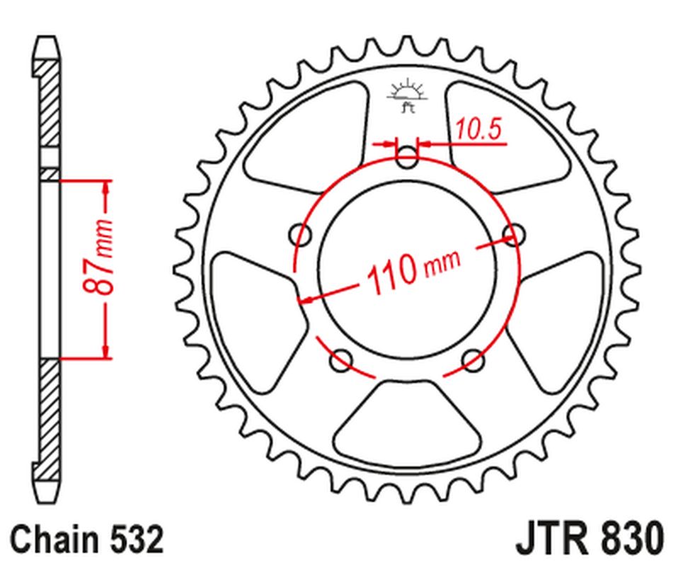 Rear Sprocket 821 46 SUZUKI GSX-R 1100 '86-88 (82146JT) (Chain. 532)