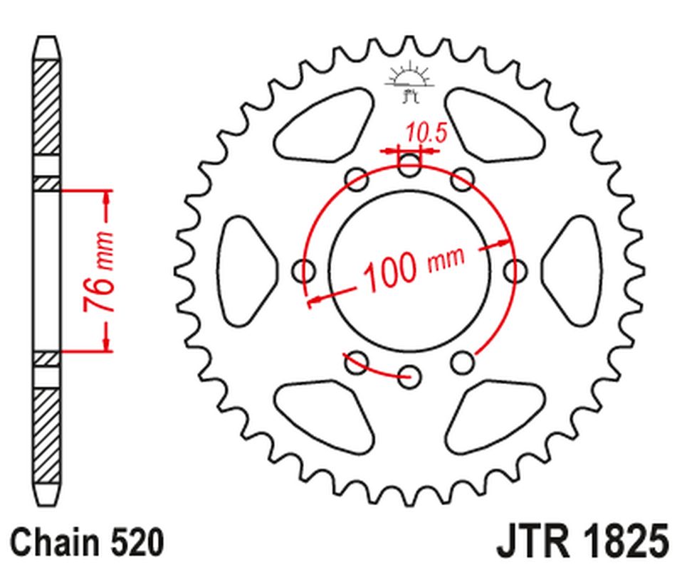 Rear Sprocket 823 45 SUZUKI VL 250 INTRUDER LC '00-04' LT 250/300 '86-89' GN 400 '80-82' LT 500 '88-92',DR 500 '81-83', DR 750 '88' (SR41B) (82345JT) (Chain.520)