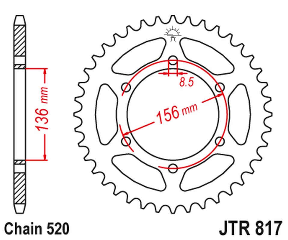 Rear Sprocket 830 46 DERBI 659 MULHACEN '07-12, SUZUKI RGV/TV 250 '89-90 (83046JT) (Chain. 630)
