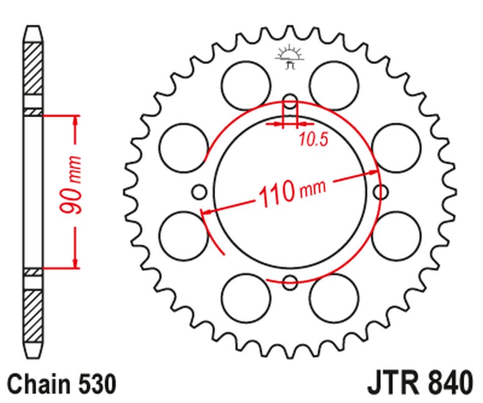 Rear Sprocket 854 35 YAMAHA XS 400 '82-83, XS 250 '82, (84035JT) (Chain. 530)