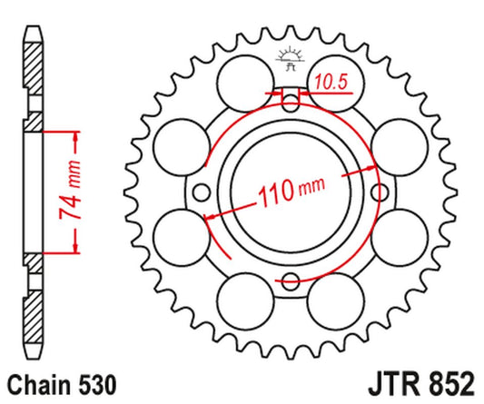 Rear Sprocket 861 41 YAMAHA RD 250LC '80-85, RZ 250 (86141JT) (Chain. 530)