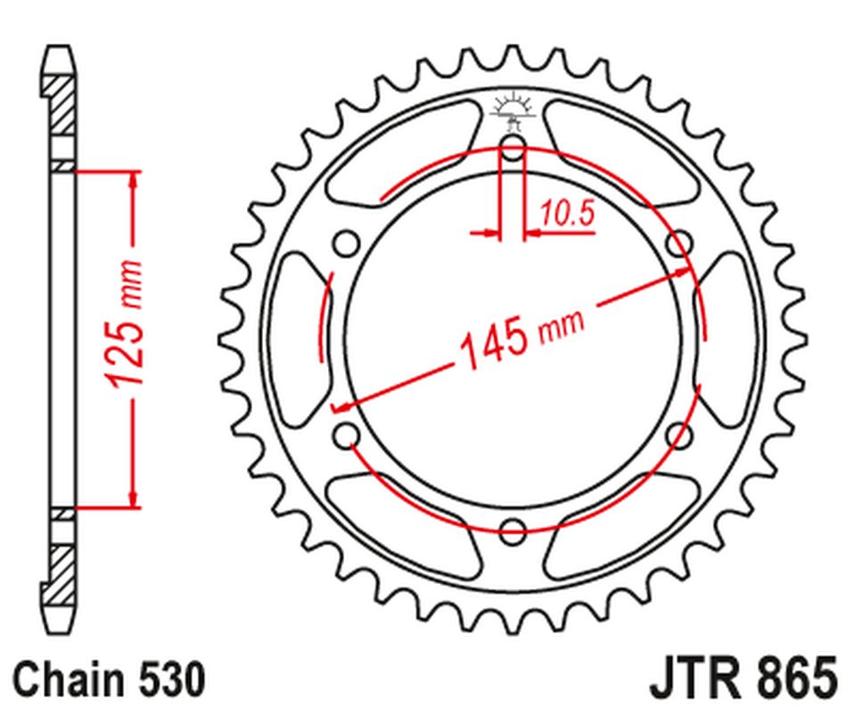 Rear Sprocket 865 44 YAMAHA FZ 750 '85-86 (STD.44) FZR 600 '90-99 (STD.-1) (86544JT) (Chain. 530)