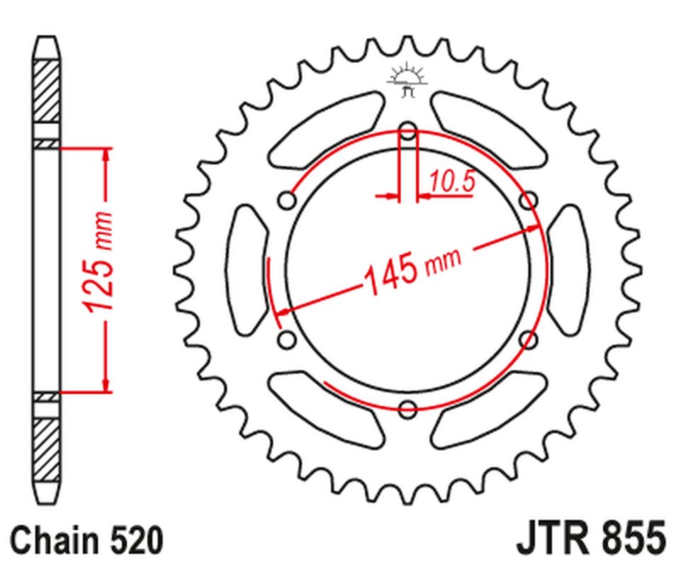 Rear Sprocket 866 48 YAMAHA XJ 600 DIVERSION 95-03 (86648JTZBK) (Chain. 520) COLOR BLACK
