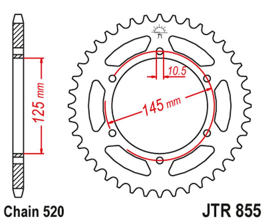 Rear Sprocket 866 48 YAMAHA XJ 600 DIVERSION 95-03 (86648JTZBK) (Chain. 520) COLOR BLACK