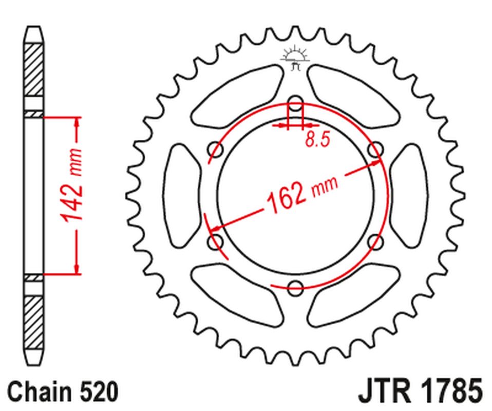 Rear Sprocket SUZUKI PE 175 '80-84' (Chain.520)