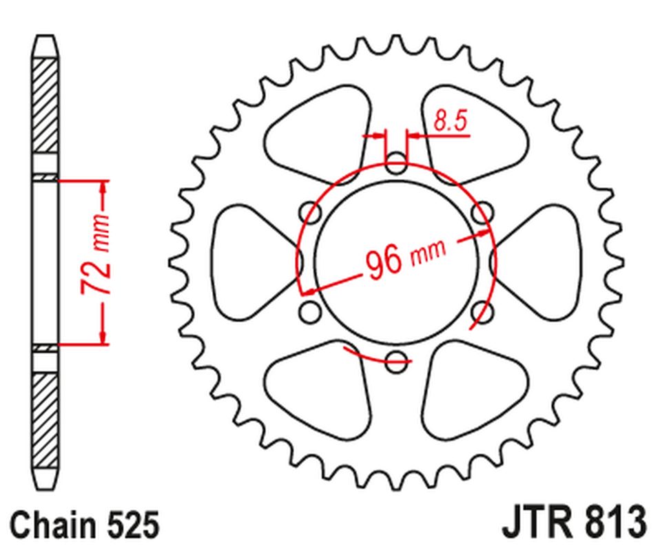 Rear Sprocket SUZUKI TM 400 '71-75, TS 250 '75-83, TS 400 '72-77 (JTR813,40) (Chain. 525)