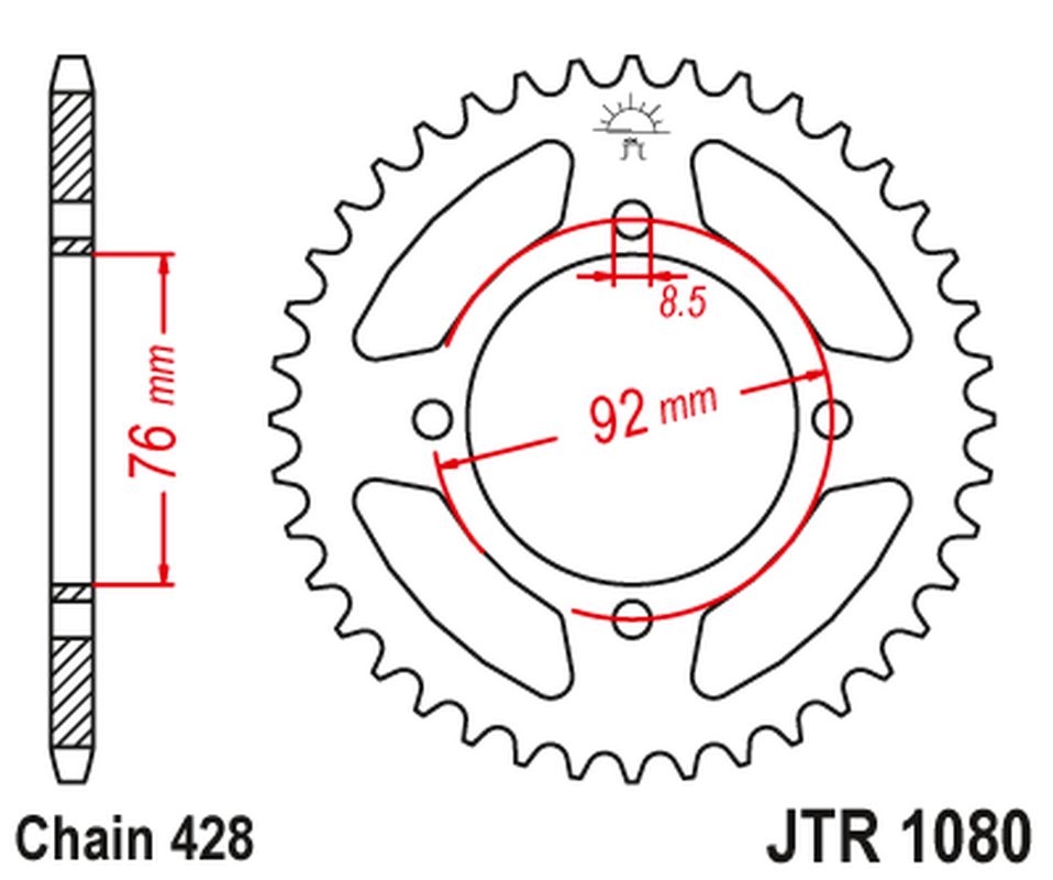 Rear Sprocket THUMPSTAR PIT BIKES ALL 100CC+ X-SPORT PIT BIKES ALL 100CC+ (JTR1080,39) (Chain. 428)