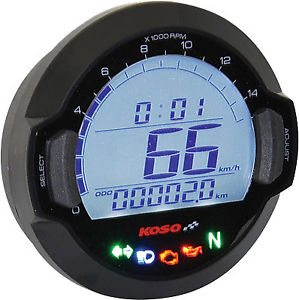 UNIVERSAL MOTORCYCLE SPEEDOMETER DL-03SR WHITE BACKLIGHT BLACK COLOR (EL) 