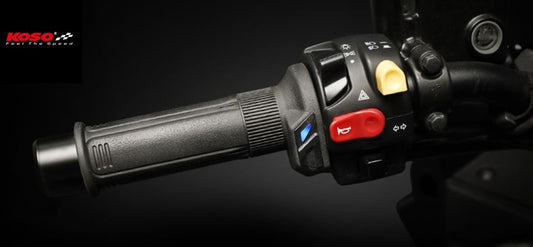 PREMIUM HEATED GRIPS WITH INTEGRATED CONTROLLER (22MM/25MM 7/8-1") LENGTH 130MM 5 HEAT LEVELS (OF691) 