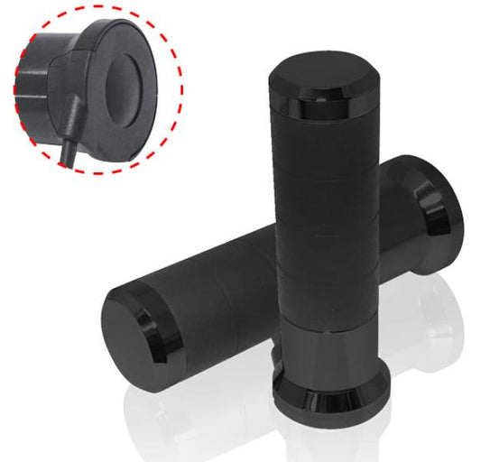 HEATED GRIPS WITH LCD CONTROLLER (22MM/25MM 7/8-1") LENGTH 120MM - 5 HEAT LEVELS (EL) COLOR BLACK 