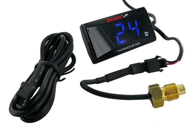 WATERPROOF TEMPERATURE GAUGE (THERMOMETER) ENGINE SUPER SLIM DISPLAY COLOR BLUE (EL) 