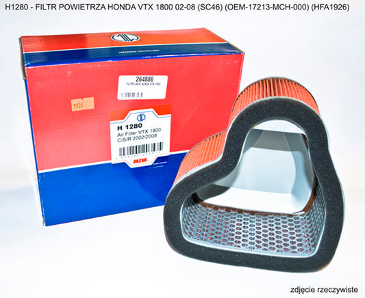 AIR FILTER VTX1800 HONDA 02-08 (OEM:17213MCH-000) (HFA1926) (SC46)