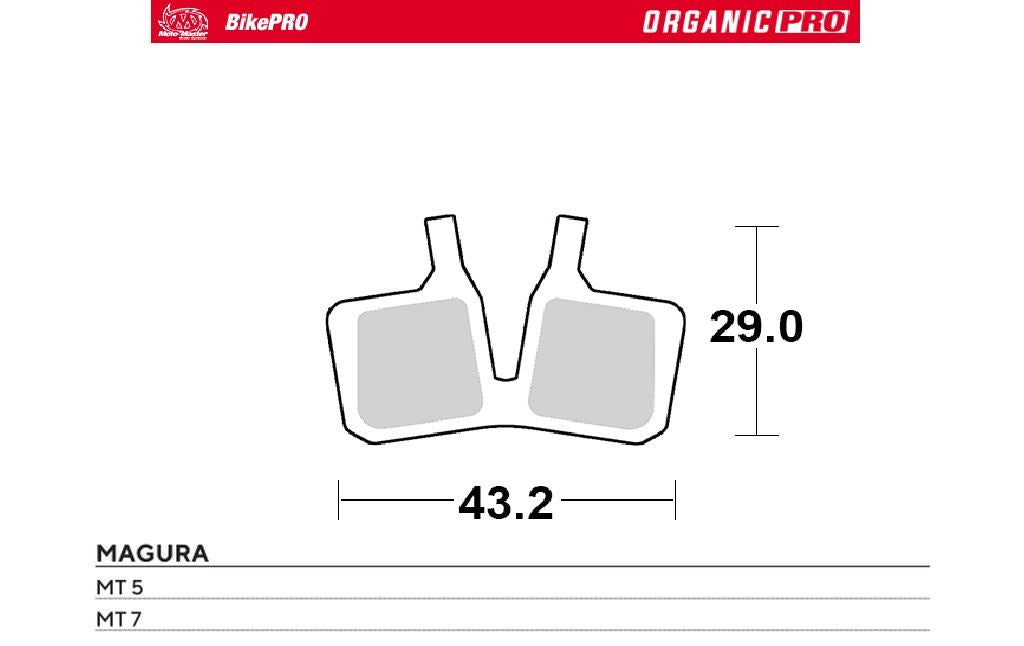 BIKE PRO BICYCLE BRAKE PADS ORGANIC PRO FITS MAGURA MT7, MT5