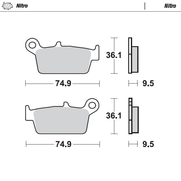 BRAKE PADS KH131 SINTER METALLIC ENDURO:21 REAR HONDA CR80/CR500/CR250/CR125/CR85, XR