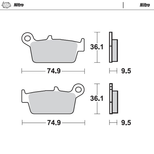 BRAKE PADS KH131 SINTER METALLIC ENDURO:21 REAR HONDA CR80/CR500/CR250/CR125/CR85, XR