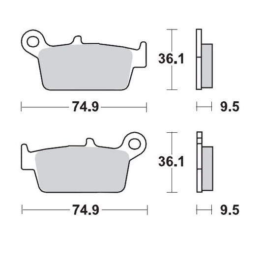 BRAKE PADS KH131 SINTER METALLIC OEM:11 XR650-250 HONDA, CR500-125, KAWASAKI (SINTERPRO RACING)