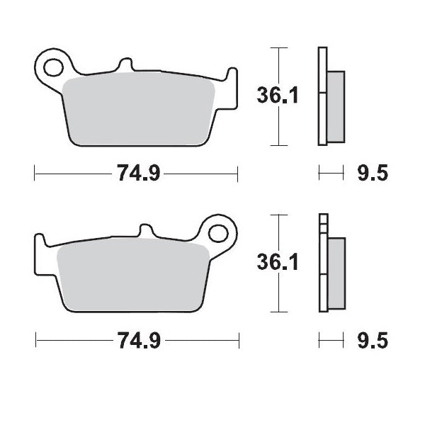 BRAKE PADS KH131 SINTER METALLIC RACING:12 HONDA CR500/CR250/CR125/CR80, XR250-650, KAWASAKI (SINTERPRO SERIES GP)