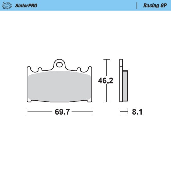 BRAKE PADS KH158 SINTER METALLIC RACING:12 (SINTERPRO SERIES RACING GP) 4-PISTON CALIPER SM (210102/210030) YAMAHA/KAWASAKI/KTM/BETA