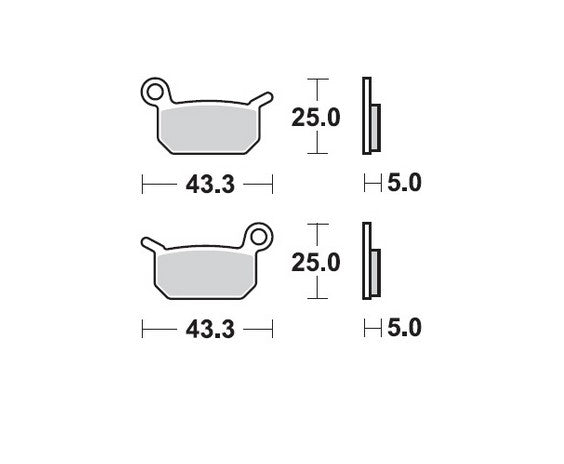 BRAKE PADS KH325 SINTER METALLIC OEM:11 (SINTERPRO RACING) FRONT/REAR GASGAS CR50 '06-, TC50 '17-, HUSQVARNA SM50 '10-, EE-5 '19-, KTM SXE5 '19-, SX50 '09-, SX65 '04-'08