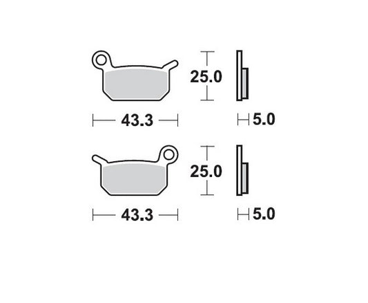 BRAKE PADS KH325 SINTER METALLIC OEM:11 (SINTERPRO RACING) FRONT/REAR GASGAS CR50 '06-, TC50 '17-, HUSQVARNA SM50 '10-, EE-5 '19-, KTM SXE5 '19-, SX50 '09-, SX65 '04-'08