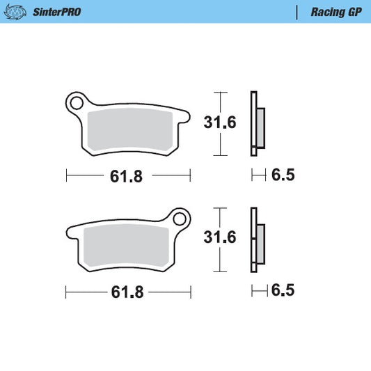 BRAKE PADS KH357 SINTER METALLIC RACING:12 SX85 '04-'11, GASGAS MC65 '21-, HUSQVARNA TC65 '17-, FRONT/REAR KTM SX65 '09-'21