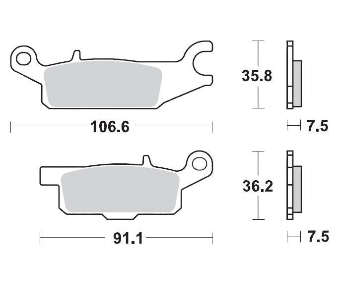 BRAKE PADS KH443 SINTER METALLIC OEM:11 (SINTERPRO RACING) YFM700 GRIZZLY FRONT-LEFT YAMAHA