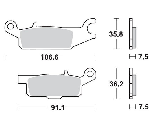 BRAKE PADS KH443 SINTER METALLIC OEM:11 (SINTERPRO RACING) YFM700 GRIZZLY FRONT-LEFT YAMAHA