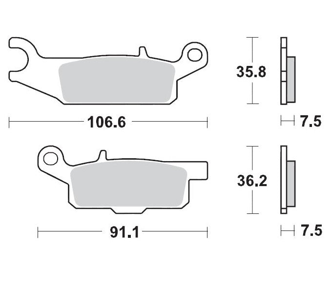 BRAKE PADS KH444 SINTER METALLIC OEM:11 (SINTERPRO RACING) YFM700 GRIZZLY FRONT-RIGHT YAMAHA