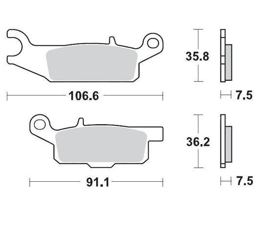 BRAKE PADS KH444 SINTER METALLIC OEM:11 (SINTERPRO RACING) YFM700 GRIZZLY FRONT-RIGHT YAMAHA