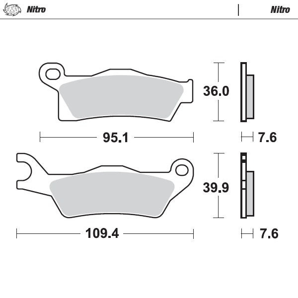 BRAKE PADS KH617 NITRO SINTER GOLD REAR/FRONT CAN-AM OUTLANDER 800, RENEGADE1000 '12-