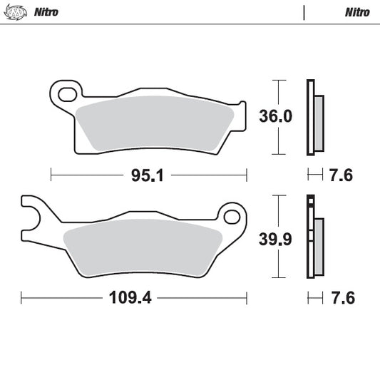 BRAKE PADS KH617 NITRO SINTER GOLD REAR/FRONT CAN-AM OUTLANDER 800, RENEGADE1000 '12-