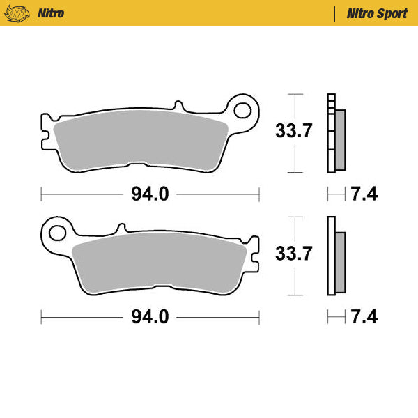 BRAKE PADS RACING SINTER METALLIC SOFT:22 (NITRO SPORT) FRONT YAMAHA WR/YZ250F/450F '21-, YZ450FX '21-, YZ250 '22-, FANTIC XX125, XEX250 '22-, XXF/XEF250/450 '22-