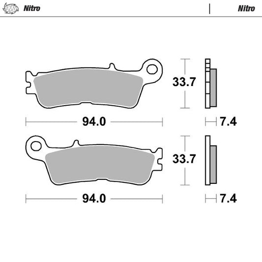 BRAKE PADS SINTER METALLIC ENDURO:21 (NITRO) FRONT YAMAHA WR/YZ250F/450F '21-, YZ450FX '21-, YZ250 '22-, FANTIC XX125, XEX250 '22-, XXF/XEF250/450 '22-