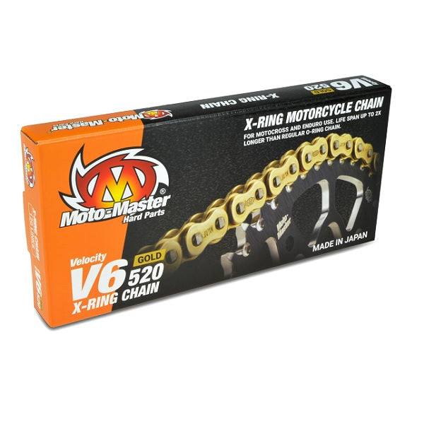 DRIVE CHAIN V6-520G RACING X-RING GOLD 120L