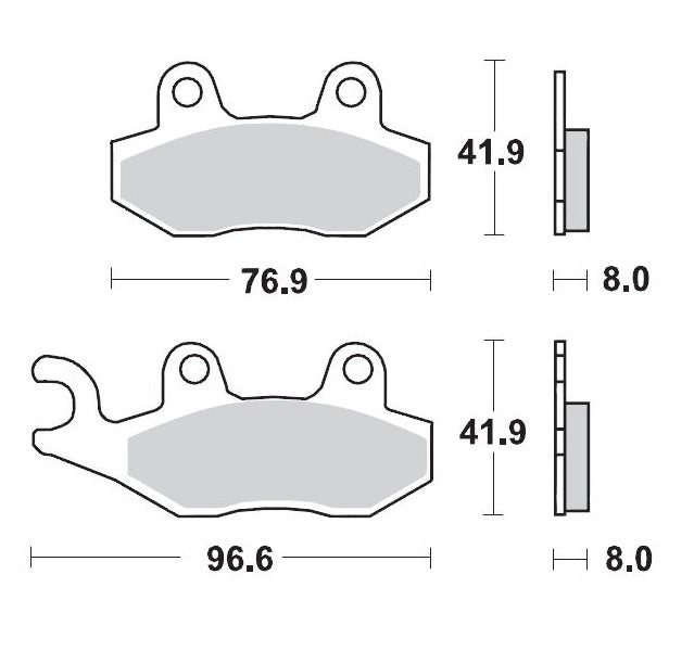 BRAKE PADS KH135 / KH214 SINTER METALLIC RACING:12 (SINTERPRO SERIES RACING GP) SUZUKI, KAWASAKI KX125-250-500, KDX200-250