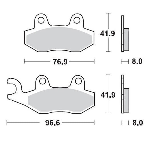 BRAKE PADS KH135 / KH214 SINTER METALLIC RACING:12 (SINTERPRO SERIES RACING GP) SUZUKI, KAWASAKI KX125-250-500, KDX200-250