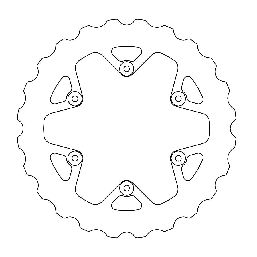 BRAKE DISC REAR FIXED MUD SERIES YAMAHA YZF125/250/450 '02-'18, YZ125 '02-'18, YZ250 '02-'20 245MM