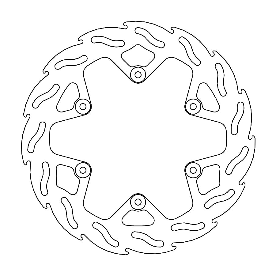 BRAKE DISC REAR FLAME YAMAHA WRF250 '17-'19, WR450 '16-'18, YZ/YZF125/250/450 '16- 245MM 4.4MM (SEE DETAILS)