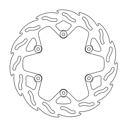 BRAKE DISC REAR FLAME YAMAHA WRF250 '17-'19, WR450 '16-'18, YZ/YZF125/250/450 '16- 245MM 4.4MM (SEE DETAILS)