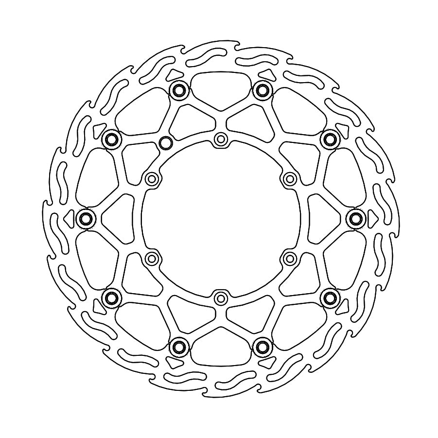 BRAKE DISC FRONT FLAME FLOATING SUPERMOTO 320MM/4MM KTM/HUSABERG/HUSQVARNA