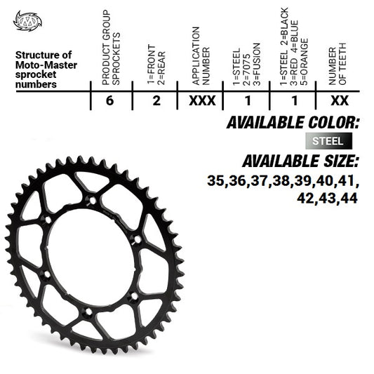 REAR SPROCKET STEEL ULTRALIGHT 4395-42 BLACK KTM SX50/SX50 MINI '04-'13 (CHAIN 415)