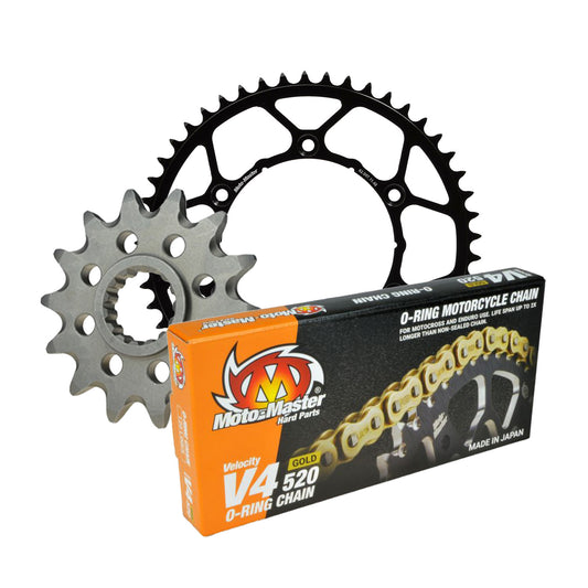 DRIVE KIT COMPLETE GASGAS/KTM/HUSQVARNA 13/50T, 120L V4-520G GOLD O-RING (JP MADE)
