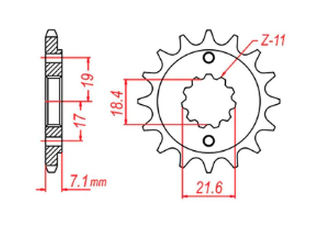 FRONT SPROCKET 2067 14 HONDA CRF250L 13-15 (JTF1321.14) (CHAIN 520) 