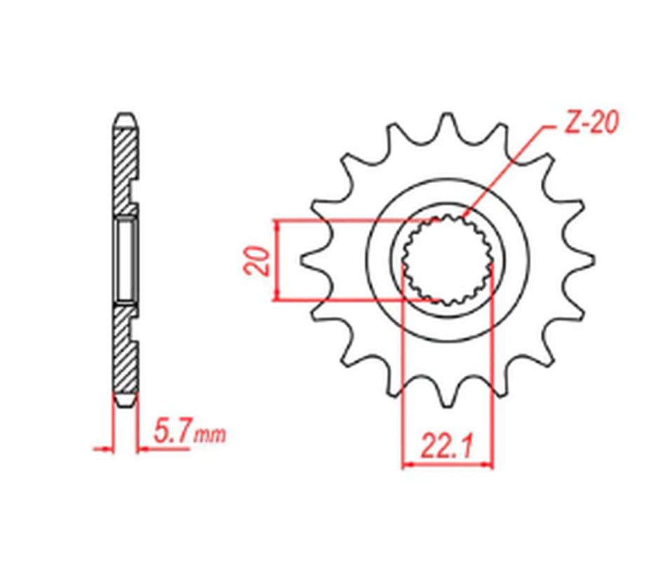 FRONT SPROCKET 2103 12 YAMAHA YZF250 01-17, WR250F 01-17 (JTF1590.12) (CHAIN 520) 