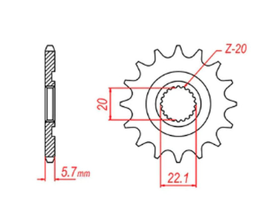 FRONT SPROCKET 2103 12 YAMAHA YZF250 01-17, WR250F 01-17 (JTF1590.12) (CHAIN 520) 