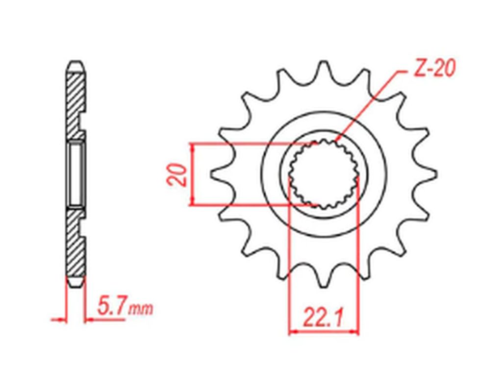 FRONT SPROCKET 2103 13 YAMAHA WR250F 01-17, YZF250 01-17 (JTF1590.13) (CHAIN 520) 